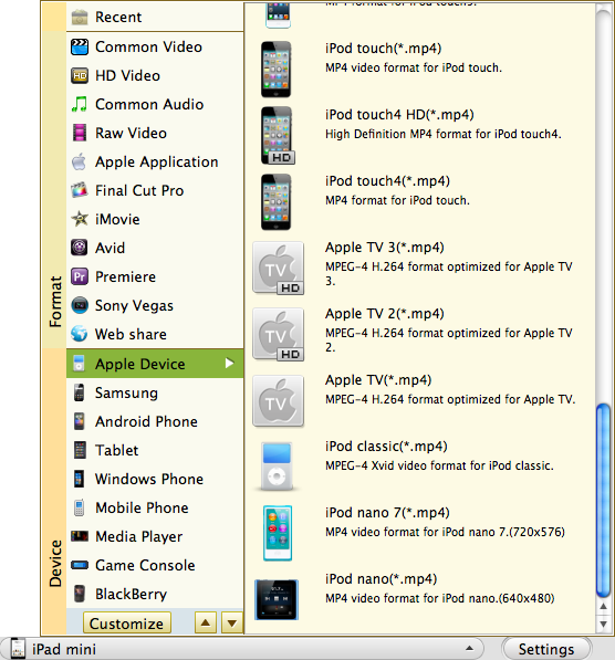 AVCHD m2ts, ts, tp, mts to iPod Converter on Mac