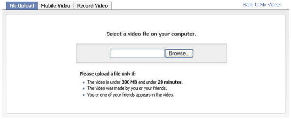 upload mts video to facebook